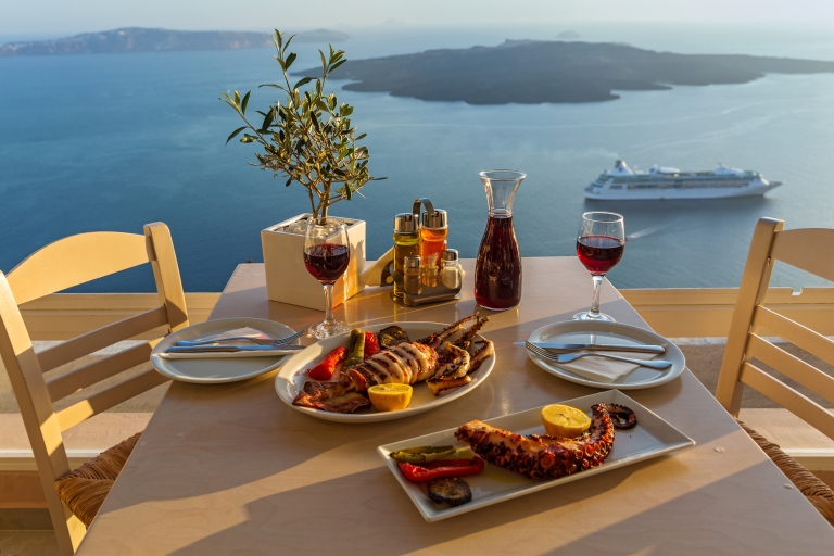 Greece-Santorini-Dinner-Sunset