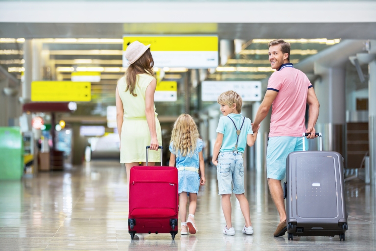 Family-with-children-at-airport